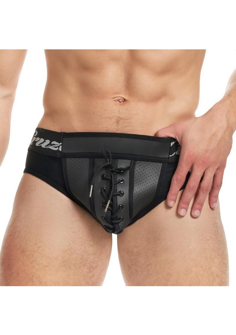 Cruze Kick-Off Lace Up Brief - Large/XLarge - Black