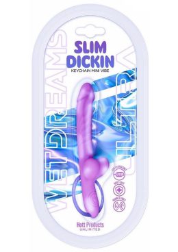 Wet Dreams Slim Dickin Rechargeable Silicone Vibrator with Balls - Lavender